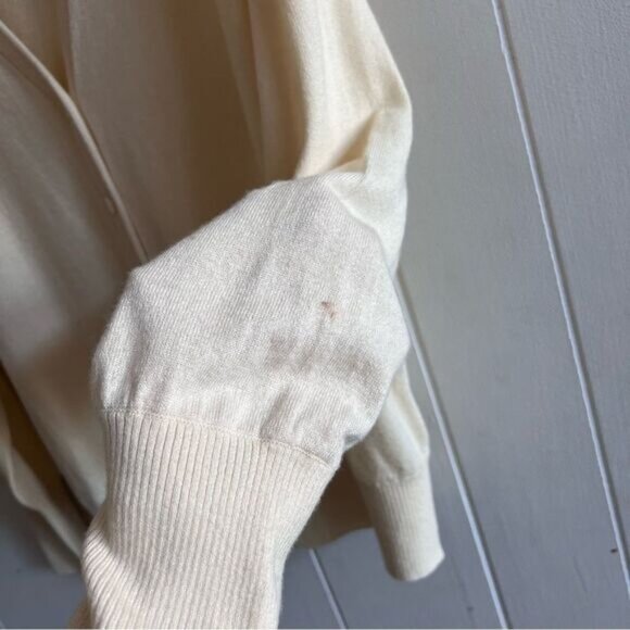 AYR The Airport Merino Wool Cream Cardigan - Picture 3 of 11